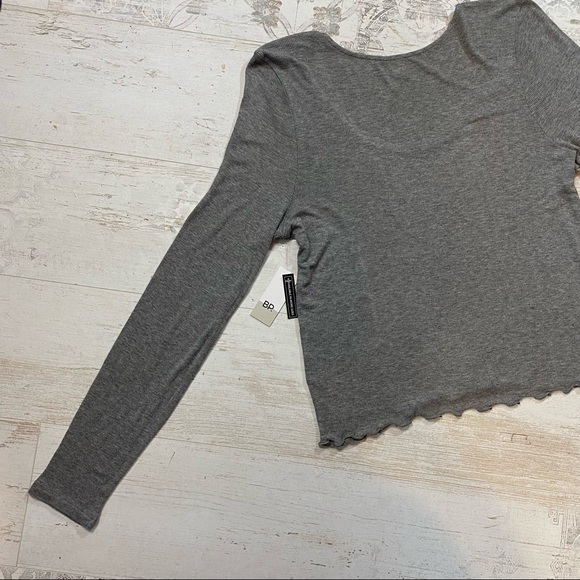 Nordstrom BP. Grey Cloudy Heather Ribbed Long Sleeve Shirt 2X - Picture 8 of 11